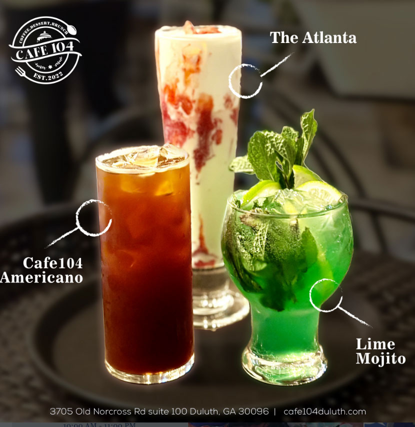 Cafe 104 food and drinks