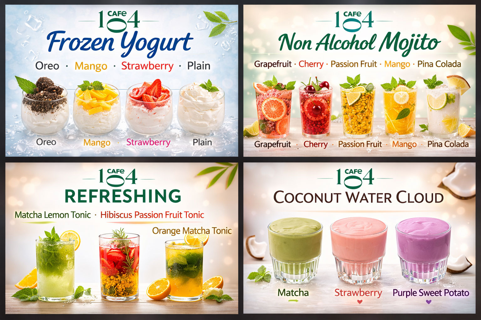 Cafe 104 food and drinks