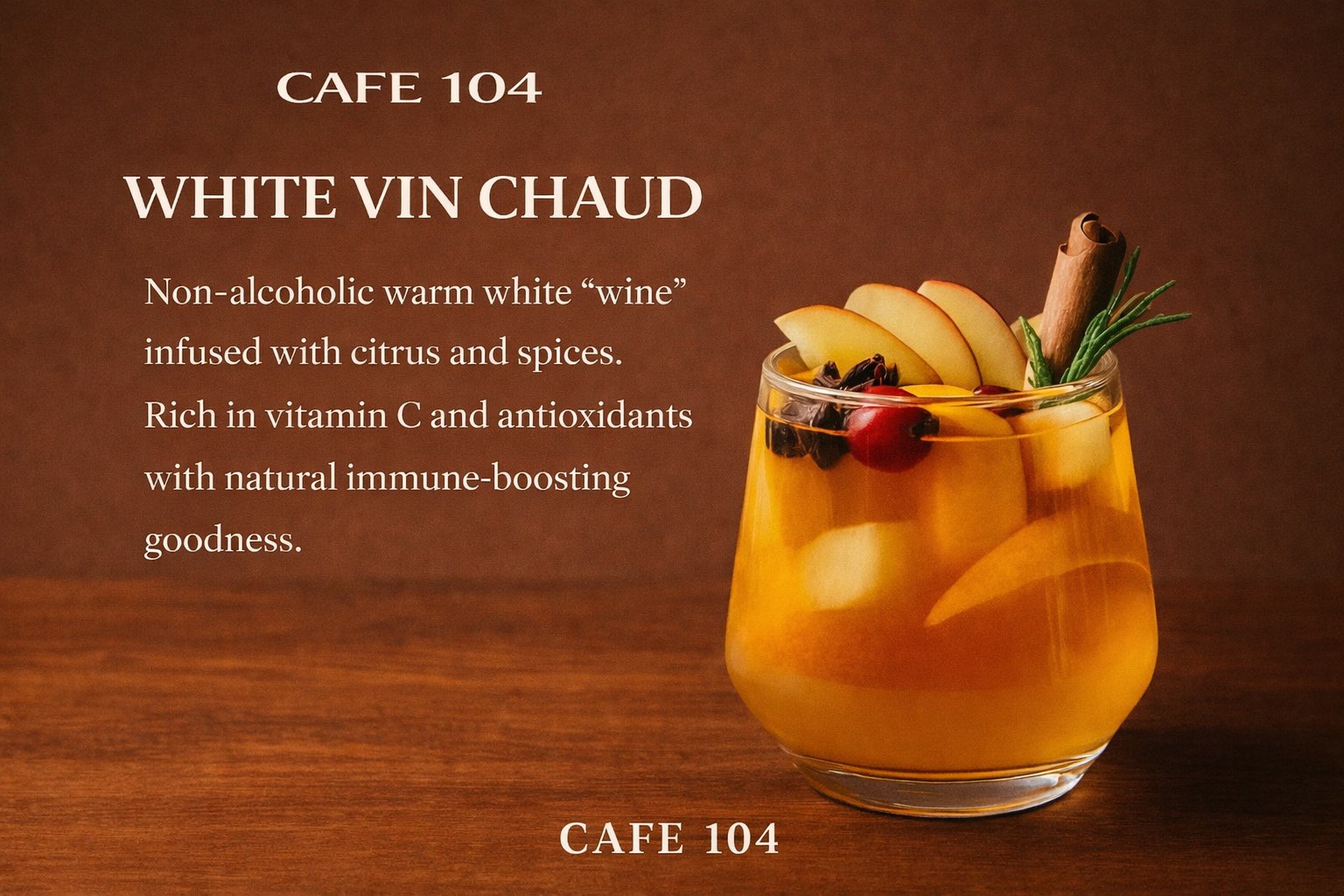 Cafe 104 food and drinks