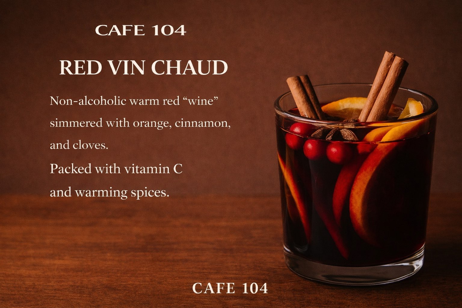 Cafe 104 food and drinks